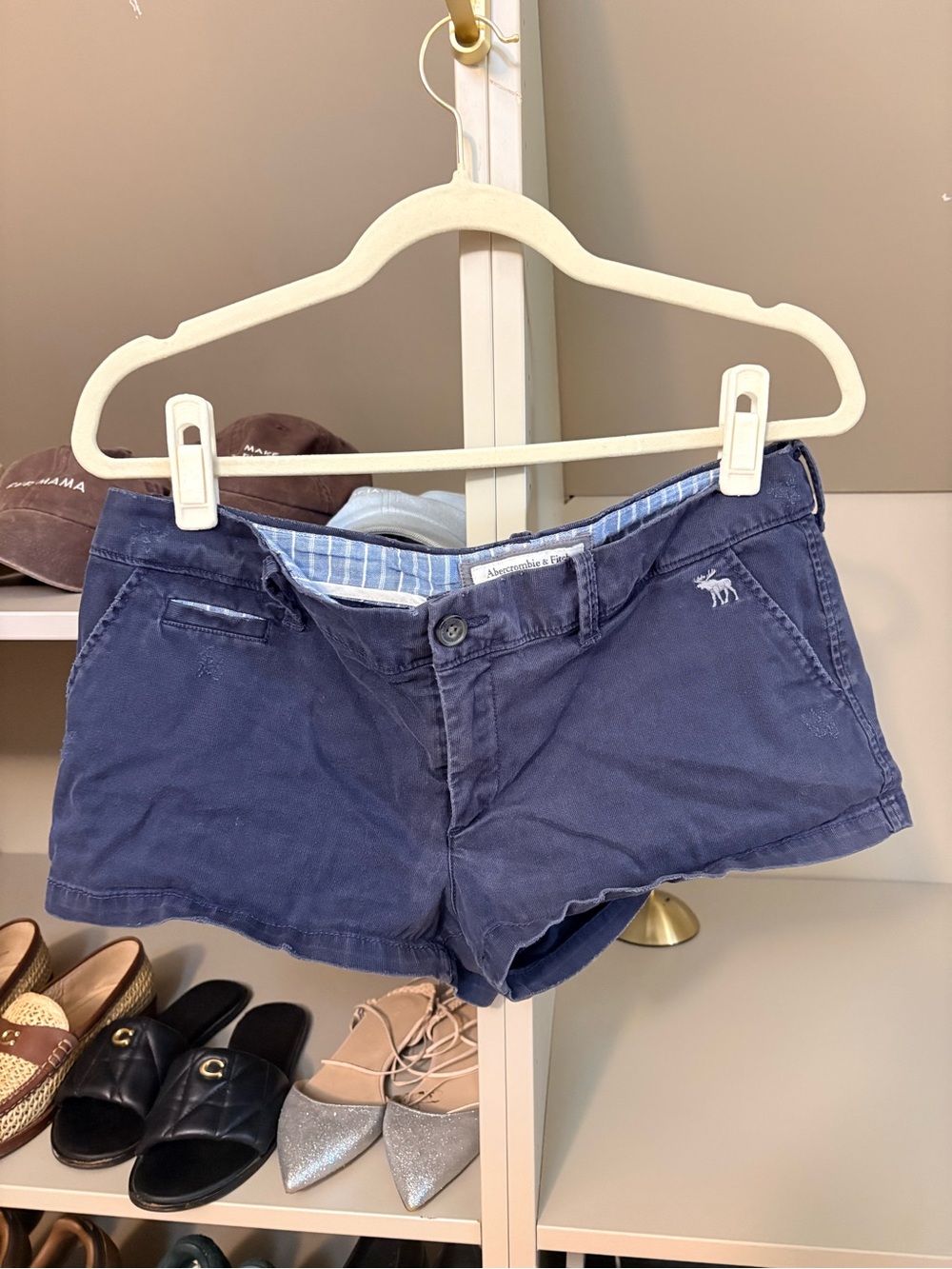 Abercrombie & Fitch Navy Blue Cotton Jean Short Shorts